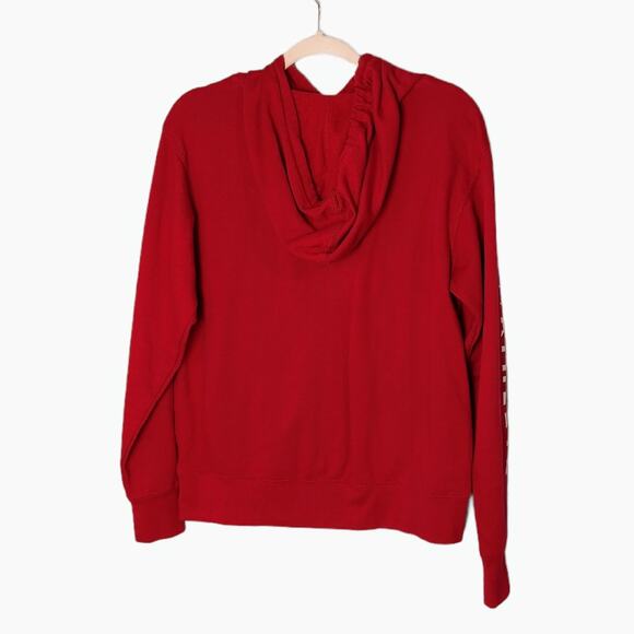 IDEALFIT ATHLETE‎ Womens Sz S Maroon Red Sweatshirt Hooded Pockets Lightweight - Picture 2 of 7